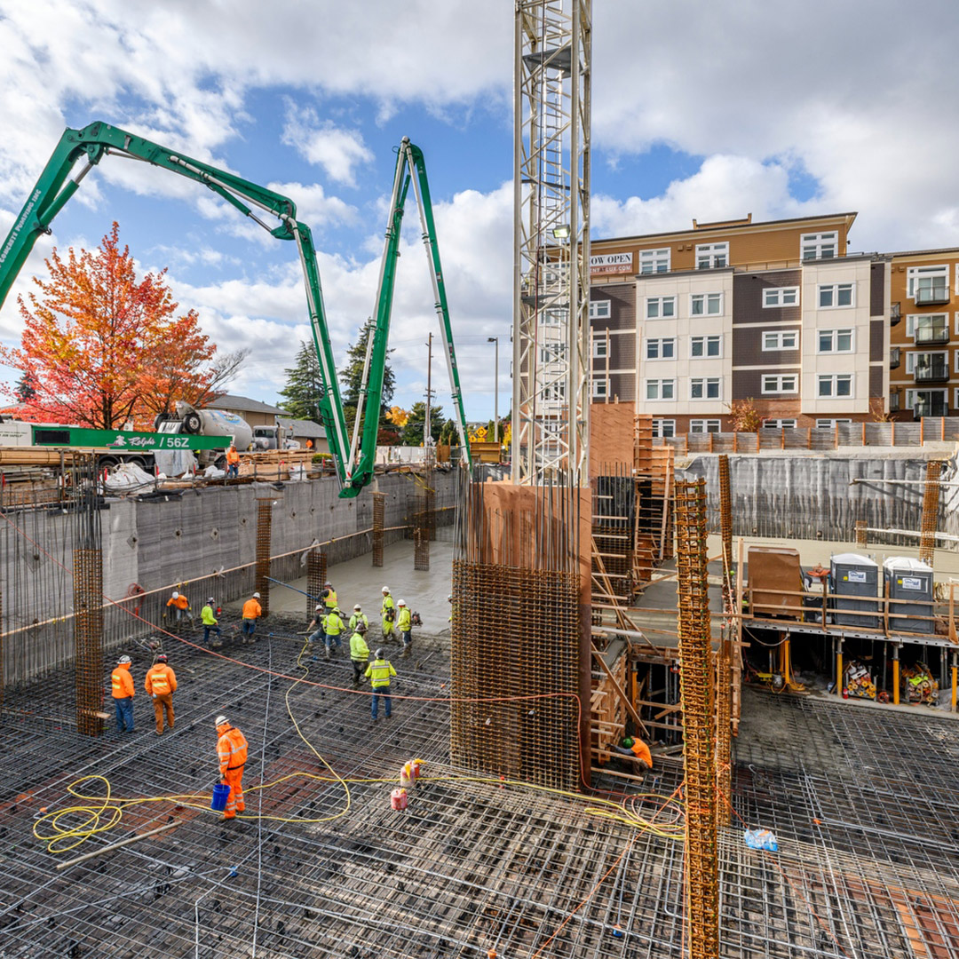 Photo of construction workers at Bellevue 10 project site in Bellevue, WA