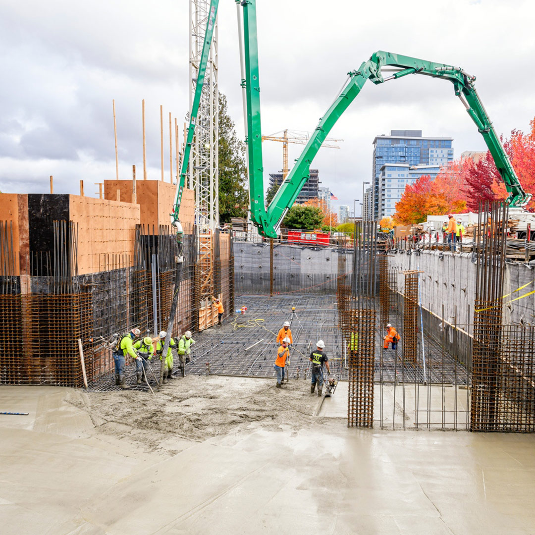 Photo of construction workers at Bellevue 10 project site in Bellevue, WA