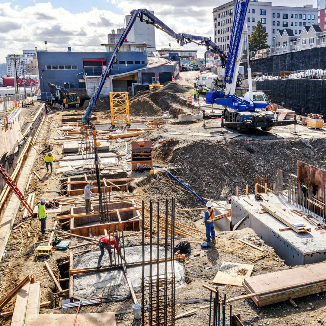 Photo of construction at St. Helens Apartments in Tacoma, WA